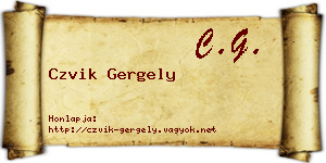 Czvik Gergely névjegykártya